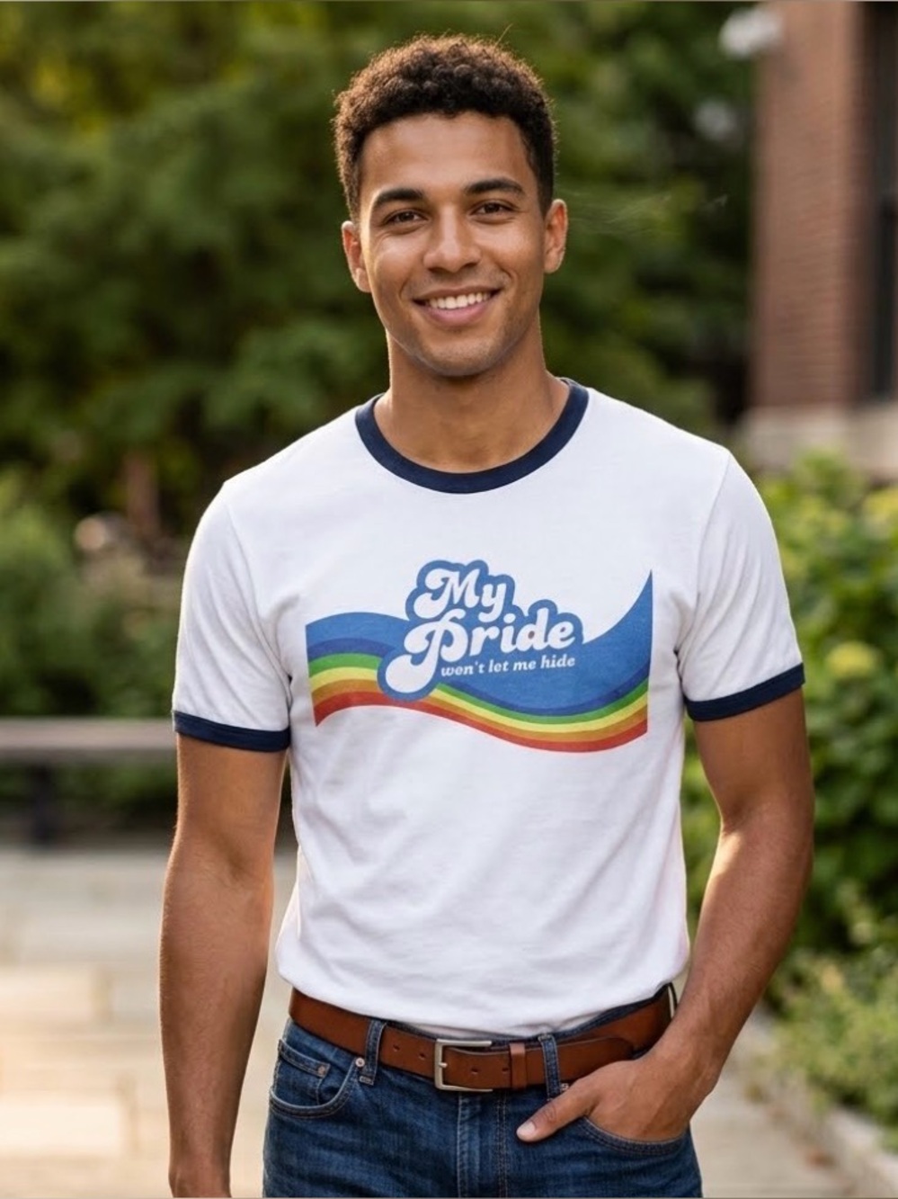 Bella + Canvas, My Pride Won’t Let Me Hide, Gay Pride T-Shirt LGBTQ Rainbow, XL